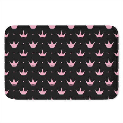 Pink Crown Pattern Print Indoor Door Mat