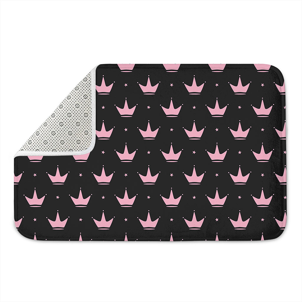 Pink Crown Pattern Print Indoor Door Mat