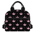 Pink Crown Pattern Print Insulated Lunch Bag