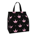 Pink Crown Pattern Print Insulated Lunch Tote