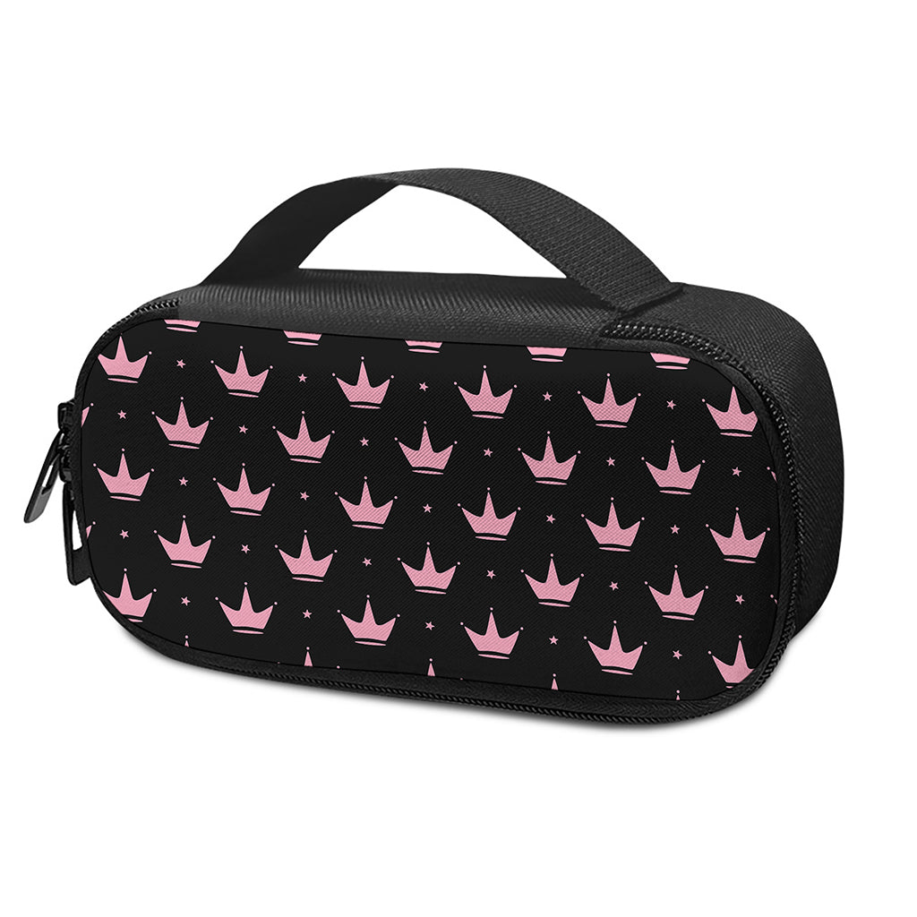 Pink Crown Pattern Print Insulin Cooler Travel Case