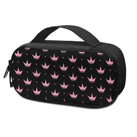 Pink Crown Pattern Print Insulin Cooler Travel Case