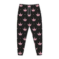 Pink Crown Pattern Print Jogger Pants