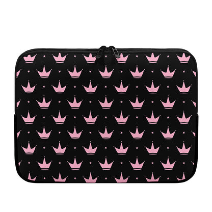 Pink Crown Pattern Print Laptop Sleeve