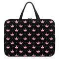 Pink Crown Pattern Print Laptop Sleeve With Handle