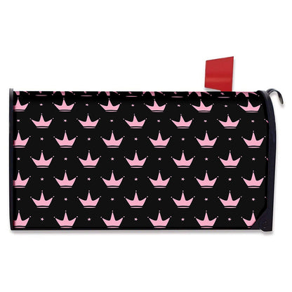 Pink Crown Pattern Print Mailbox Cover