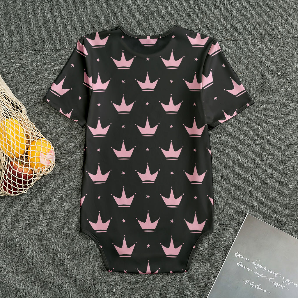 Pink Crown Pattern Print Men's Bodysuit