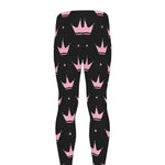 Pink Crown Pattern Print Men's leggings