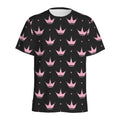 Pink Crown Pattern Print Men's Athletic T-Shirt