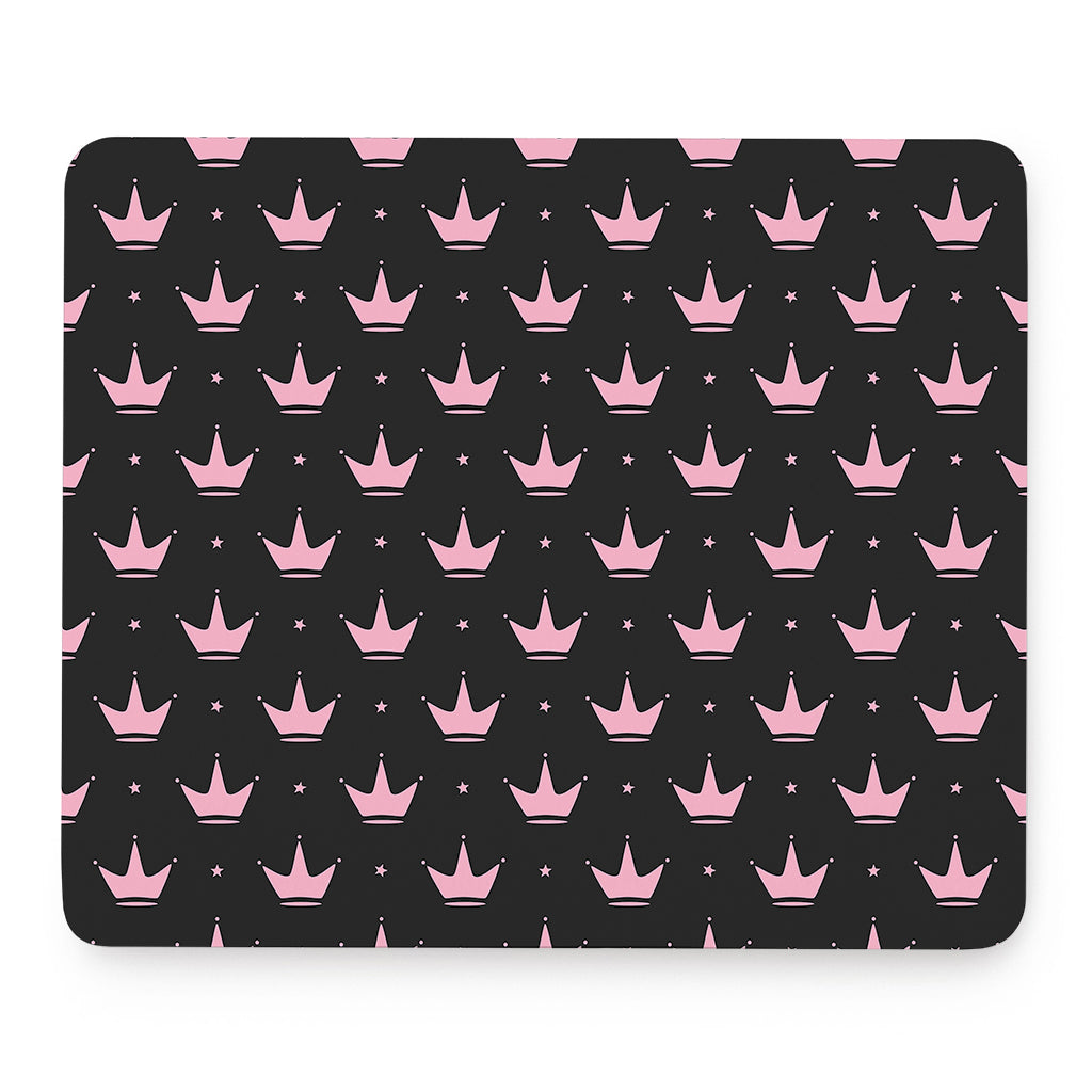 Pink Crown Pattern Print Mouse Pad