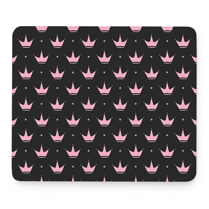 Pink Crown Pattern Print Mouse Pad
