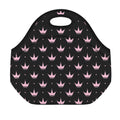 Pink Crown Pattern Print Neoprene Lunch Bag