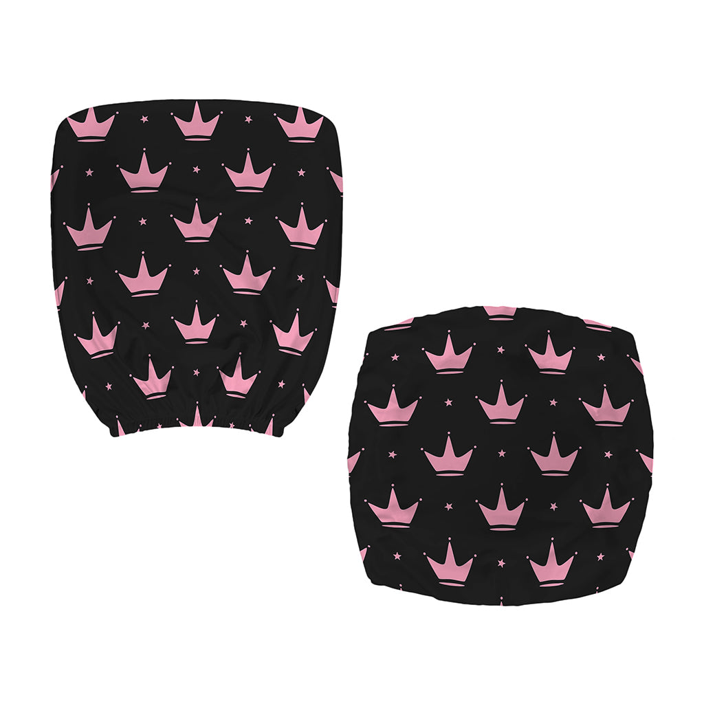 Pink Crown Pattern Print Office Chair Cover