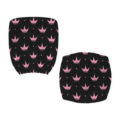 Pink Crown Pattern Print Office Chair Cover