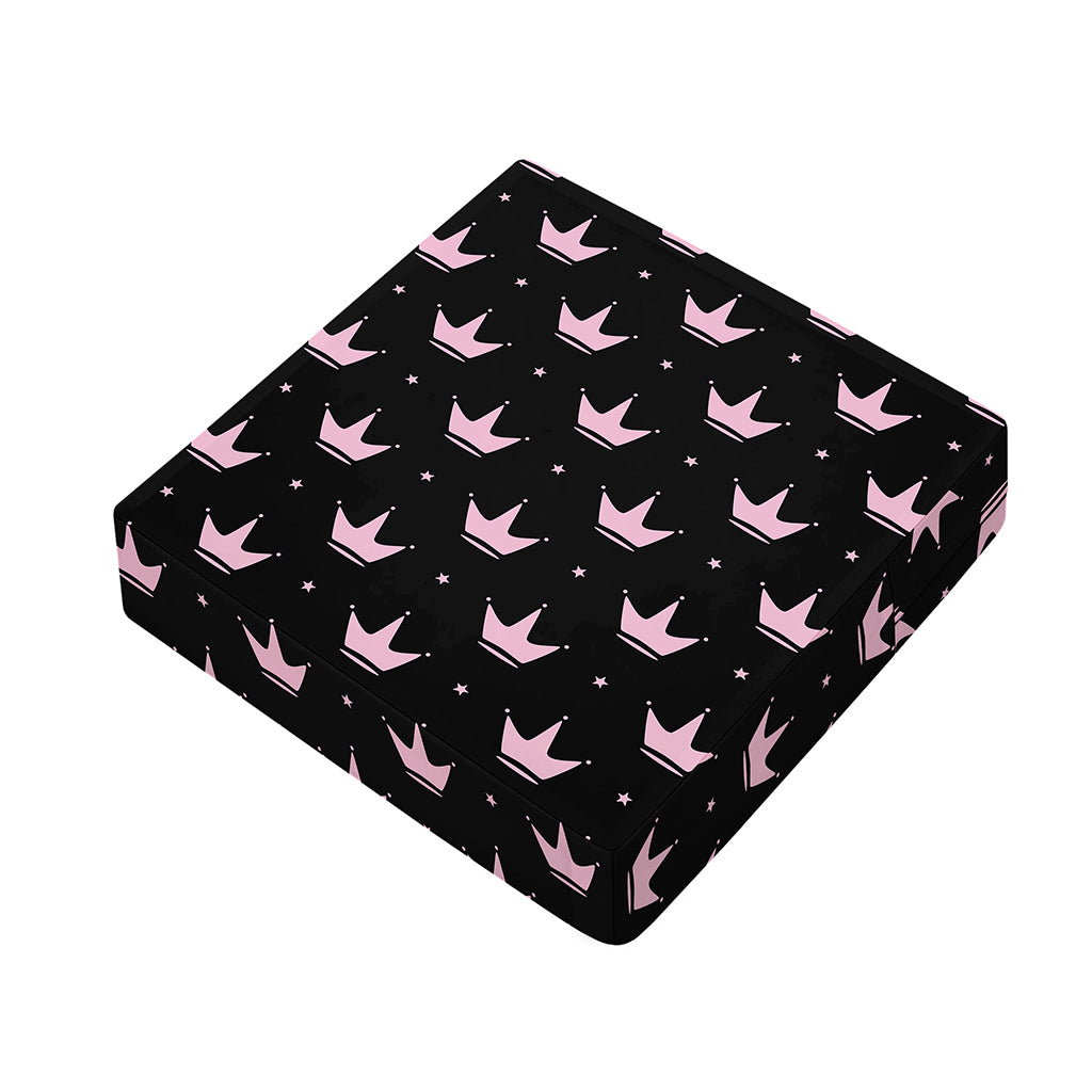 Pink Crown Pattern Print Outdoor Seat Cushion Cover