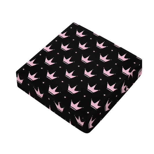 Pink Crown Pattern Print Outdoor Seat Cushion Cover