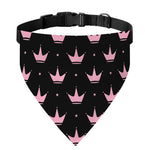 Pink Crown Pattern Print Over The Collar Dog Bandana