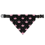 Pink Crown Pattern Print Over The Collar Dog Bandana