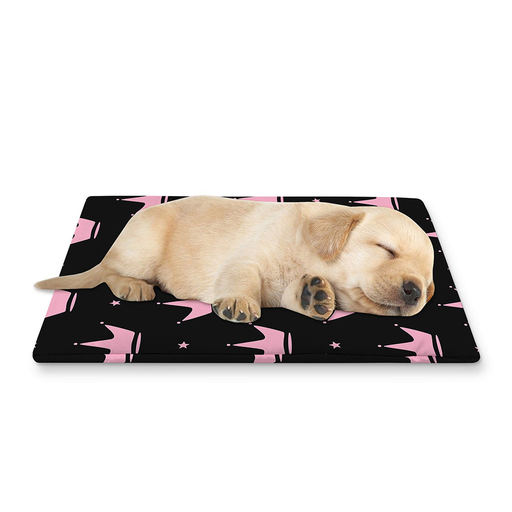 Pink Crown Pattern Print Pet Cooling Mat Cover