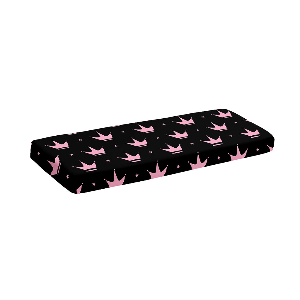 Pink Crown Pattern Print Piano Keyboard Cover