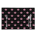 Pink Crown Pattern Print Placemat