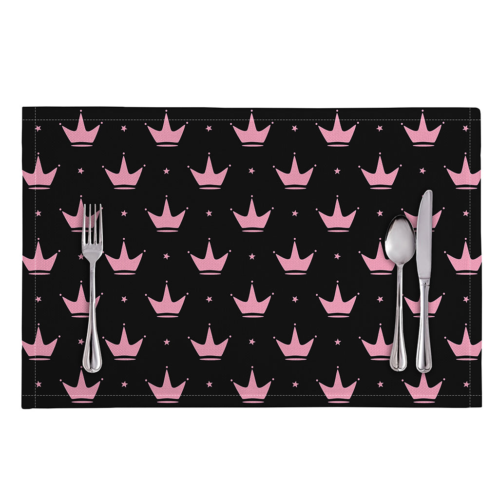 Pink Crown Pattern Print Placemat