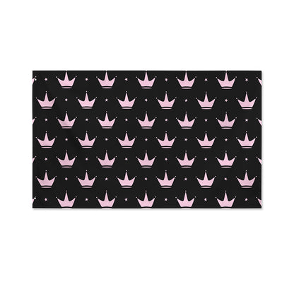 Pink Crown Pattern Print Polyester Flag