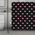 Pink Crown Pattern Print Polyester Shower Curtain