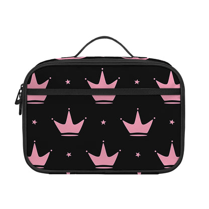 Pink Crown Pattern Print Portable Lunch Bag