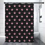 Pink Crown Pattern Print Premium Shower Curtain