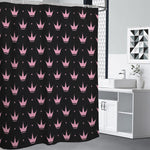Pink Crown Pattern Print Premium Shower Curtain