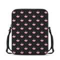 Pink Crown Pattern Print Rectangular Crossbody Bag