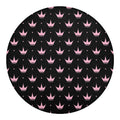 Pink Crown Pattern Print Round Blanket