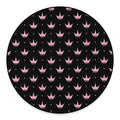 Pink Crown Pattern Print Round Floor Mat
