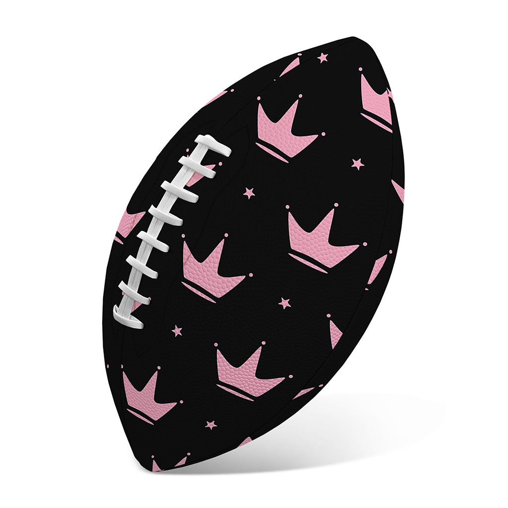 Pink Crown Pattern Print Rugby Ball