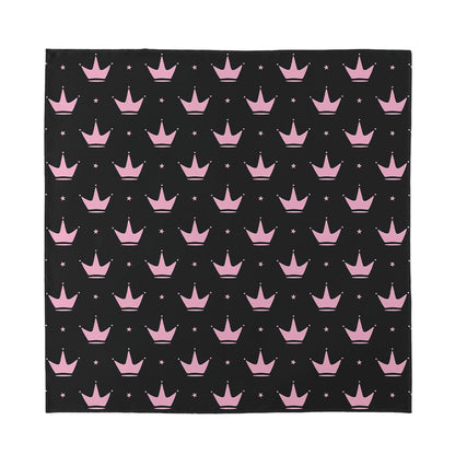 Pink Crown Pattern Print Silk Bandana