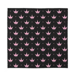 Pink Crown Pattern Print Silk Bandana