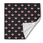 Pink Crown Pattern Print Silk Bandana