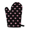 Pink Crown Pattern Print Single Oven Mitt