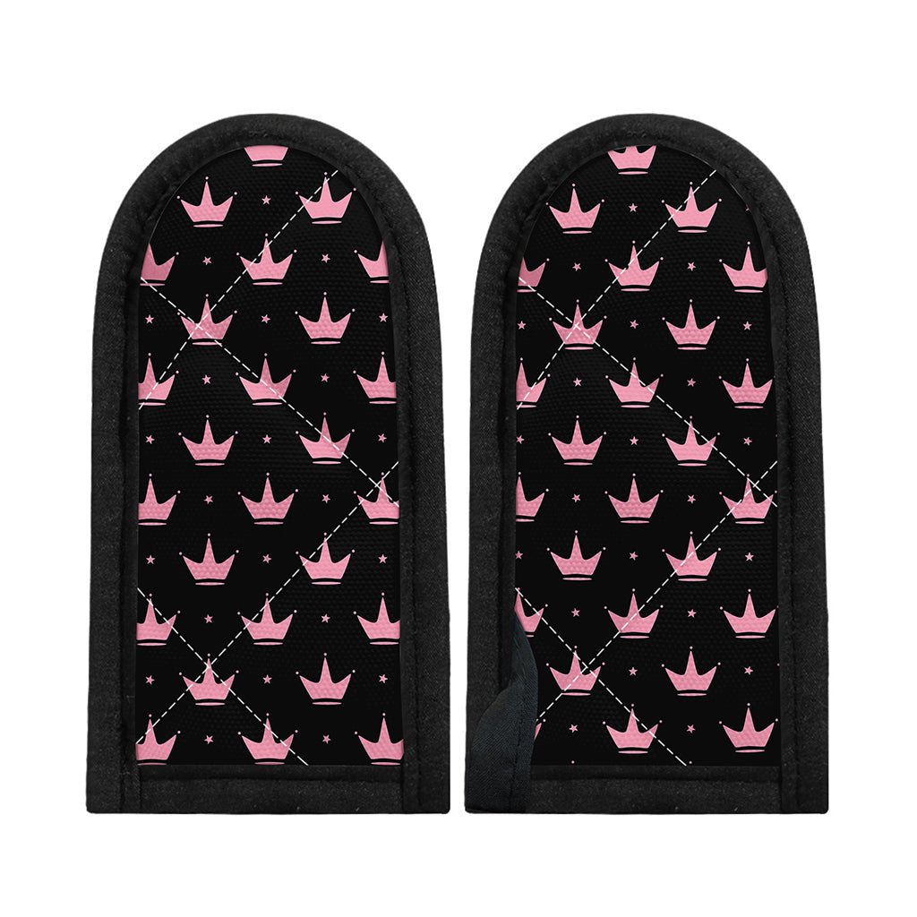 Pink Crown Pattern Print Skillet Handle Cover
