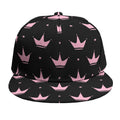 Pink Crown Pattern Print Snapback Cap