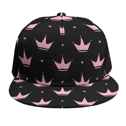 Pink Crown Pattern Print Snapback Cap
