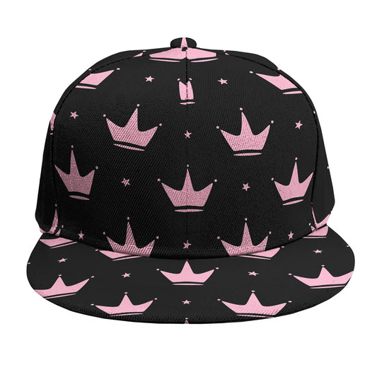 Pink Crown Pattern Print Snapback Cap