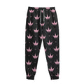 Pink Crown Pattern Print Sweatpants