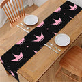 Pink Crown Pattern Print Table Runner