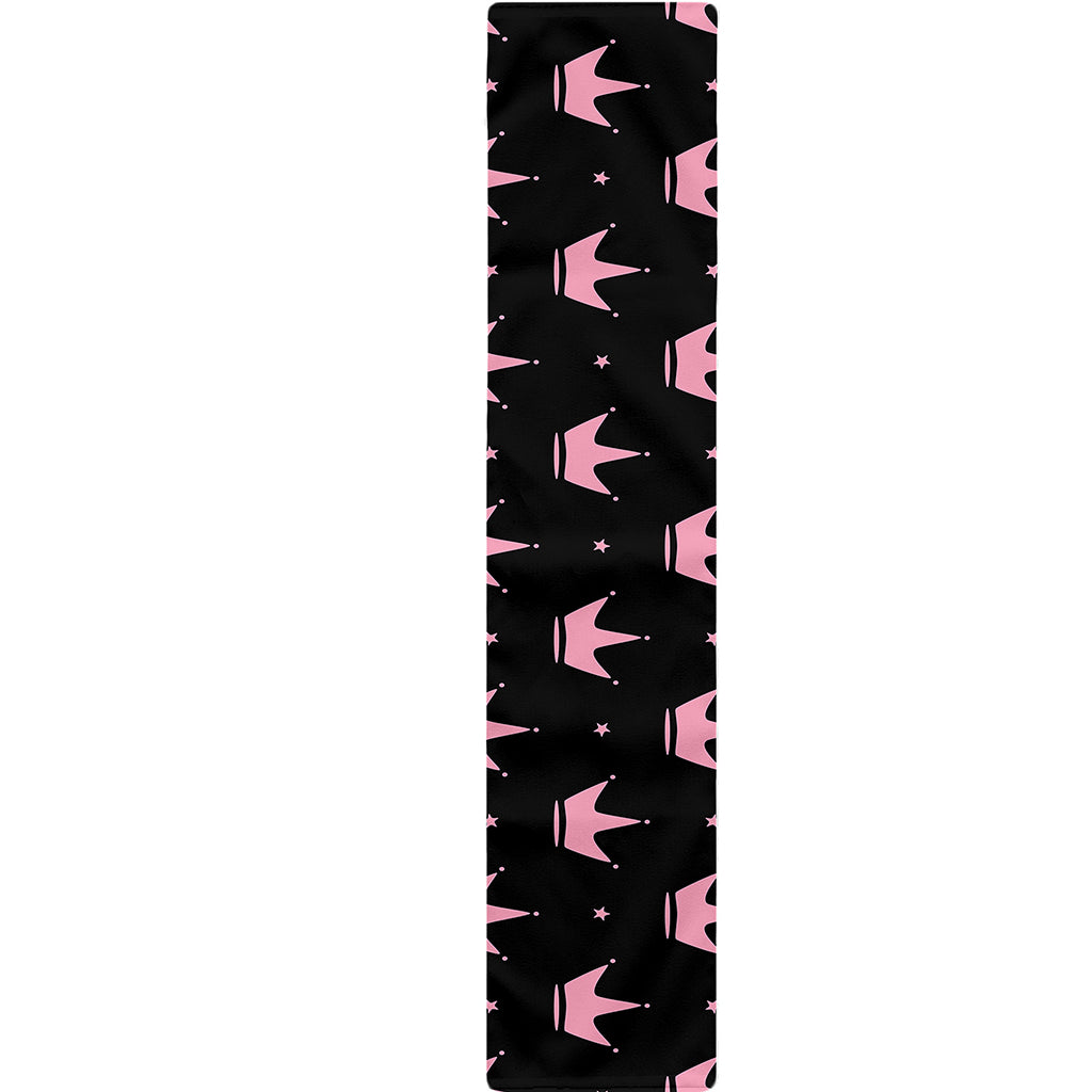 Pink Crown Pattern Print Table Runner