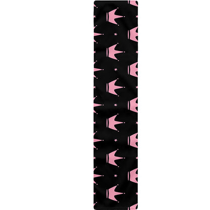 Pink Crown Pattern Print Table Runner