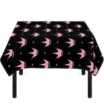 Pink Crown Pattern Print Tablecloth