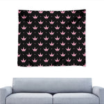 Pink Crown Pattern Print Tapestry