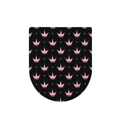 Pink Crown Pattern Print Toilet Lid Cover